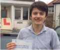  Daniel with Driving test pass certificate